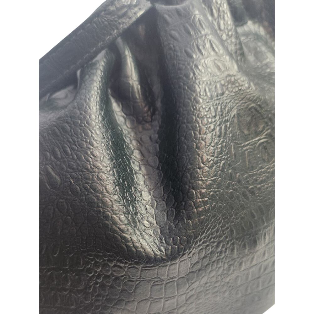 Vintage Holiday Fair Dark Green Faux Vegan Leather Shoulder Purse Made Taiwan - Picture 3 of 12